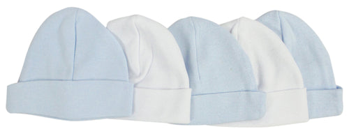 Gorros de bebé azules y blancos (paquete de 5)