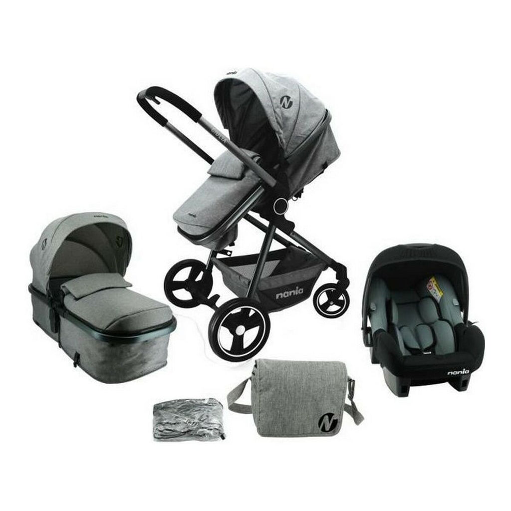 Baby's Pushchair Nania Grey Trio Set