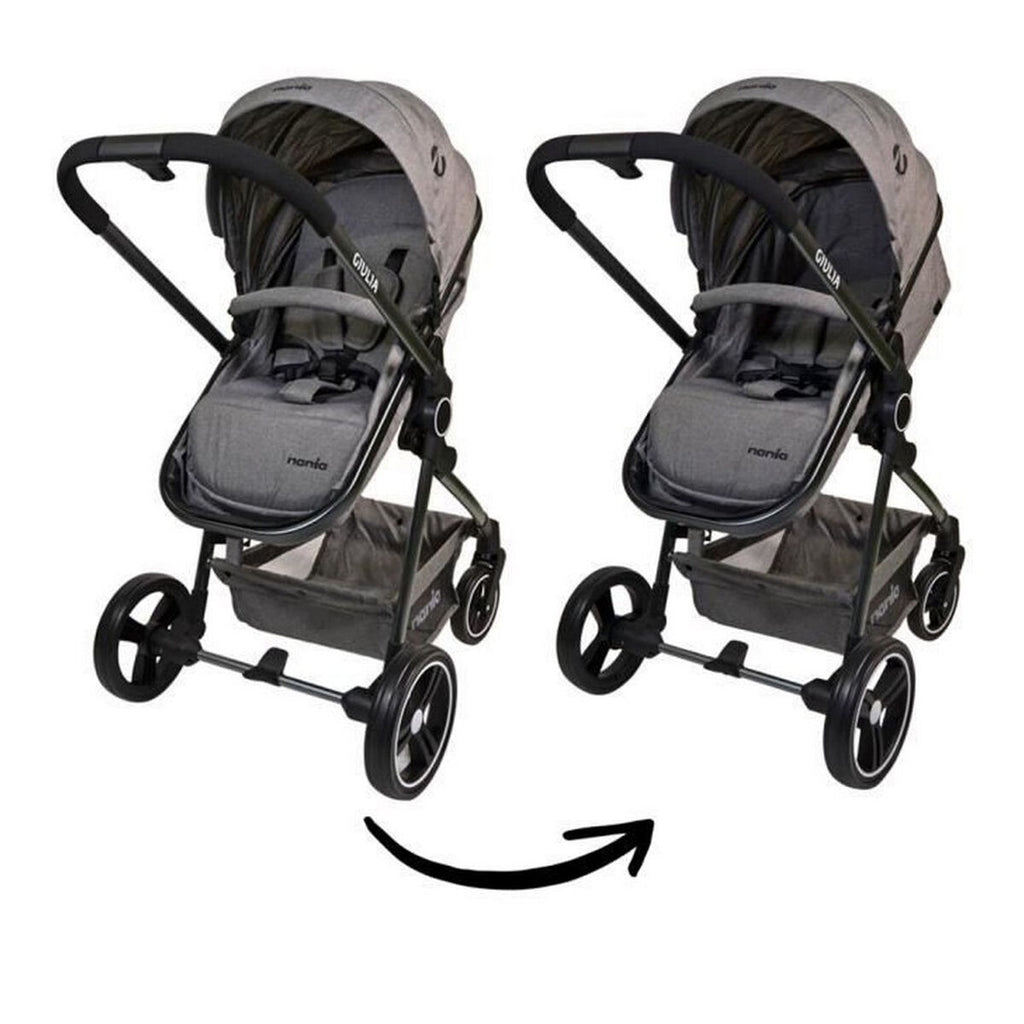 Baby's Pushchair Nania Grey Trio Set