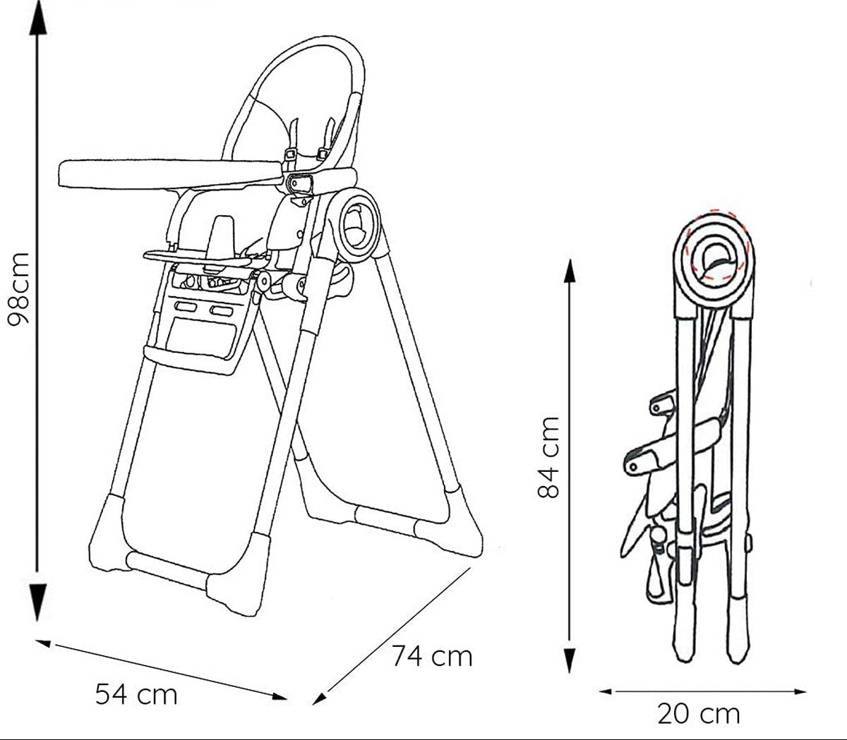 Highchair Nania Grey