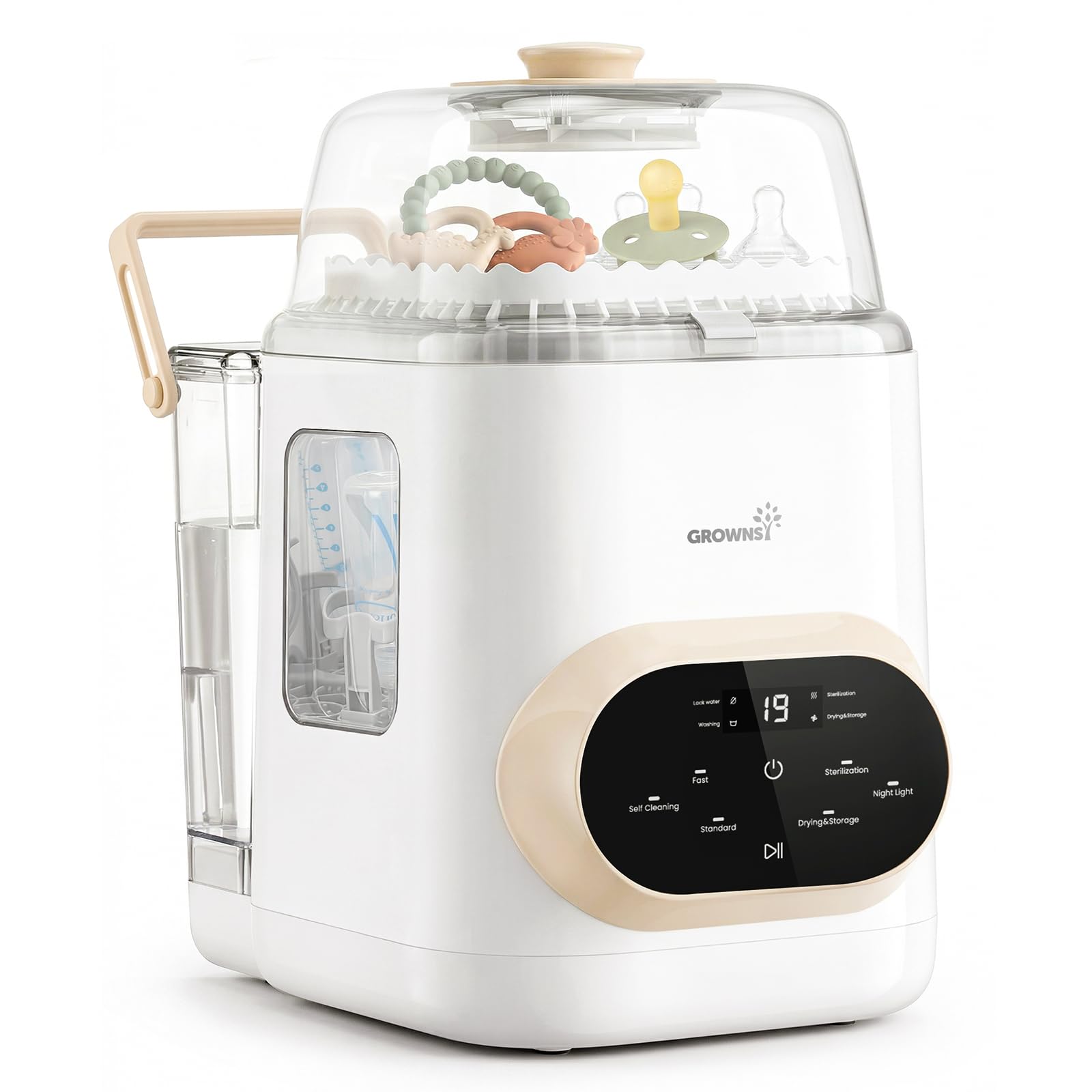 Grownsy EaseClean Bottle Washer Pro | All-in-One Bottle Washer and Sterilizer and Dryer | Baby Bottle Washer for Bottles, Pump Parts & Baby Essentials | Replaces Hand Washing