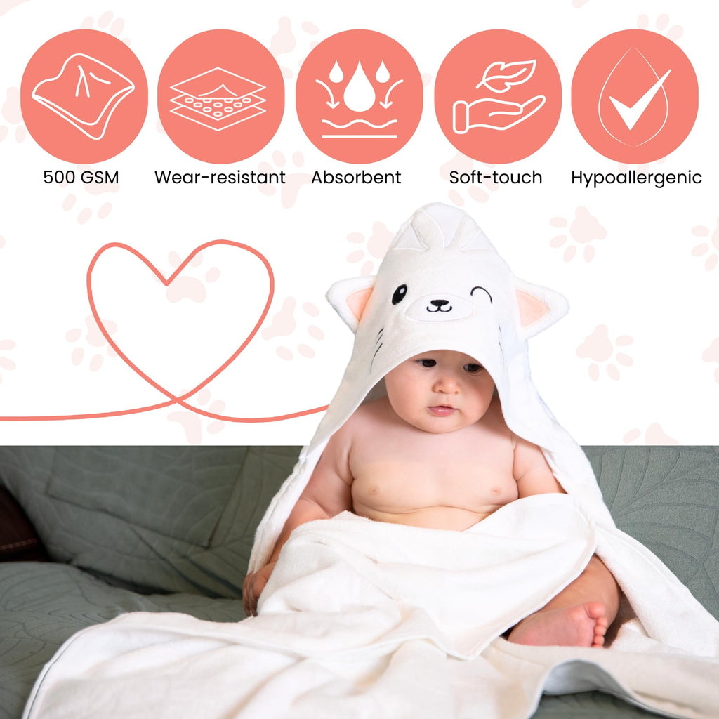 Premium Baby Towel for Bath with Hood & Extra Soft