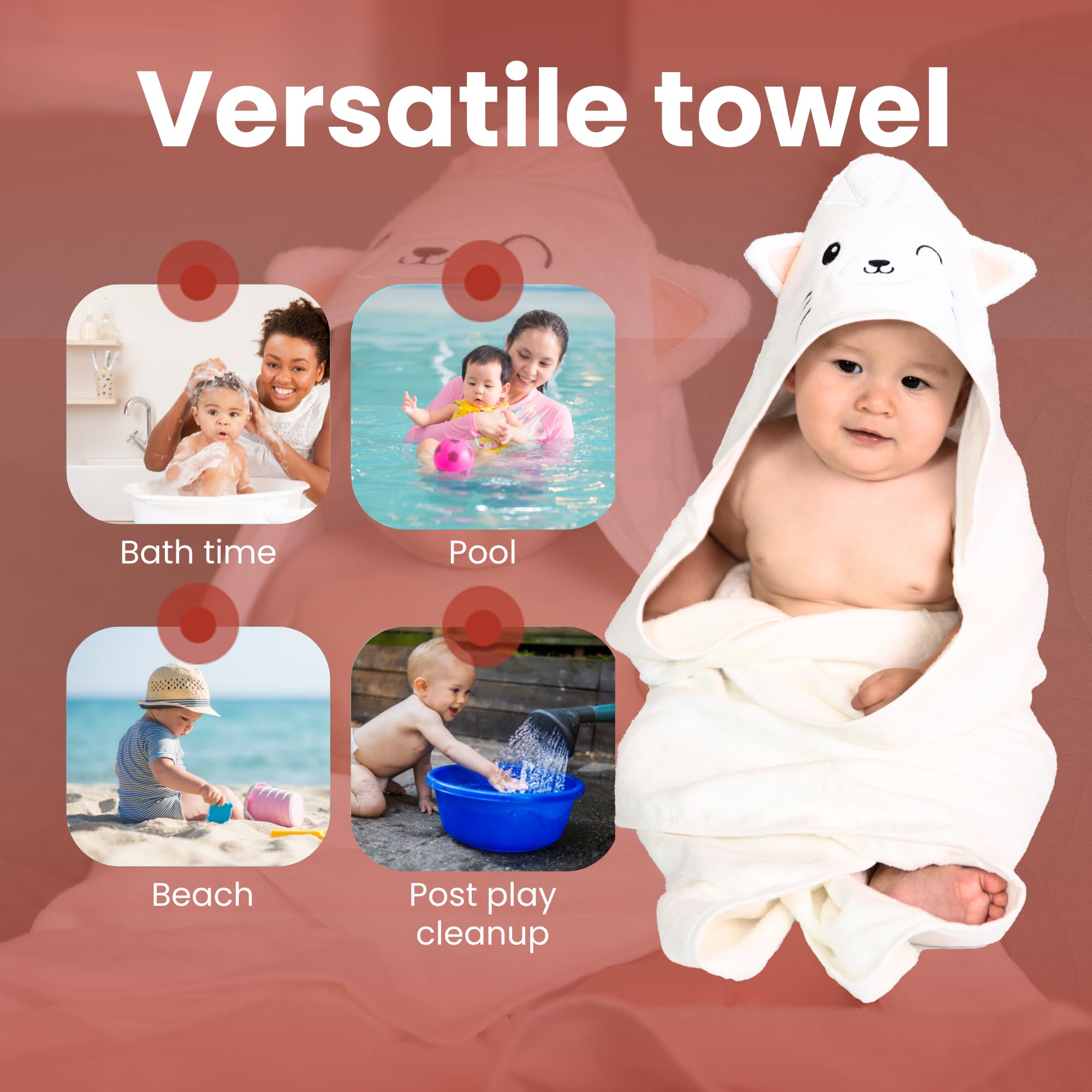 Premium Baby Towel for Bath with Hood & Extra Soft