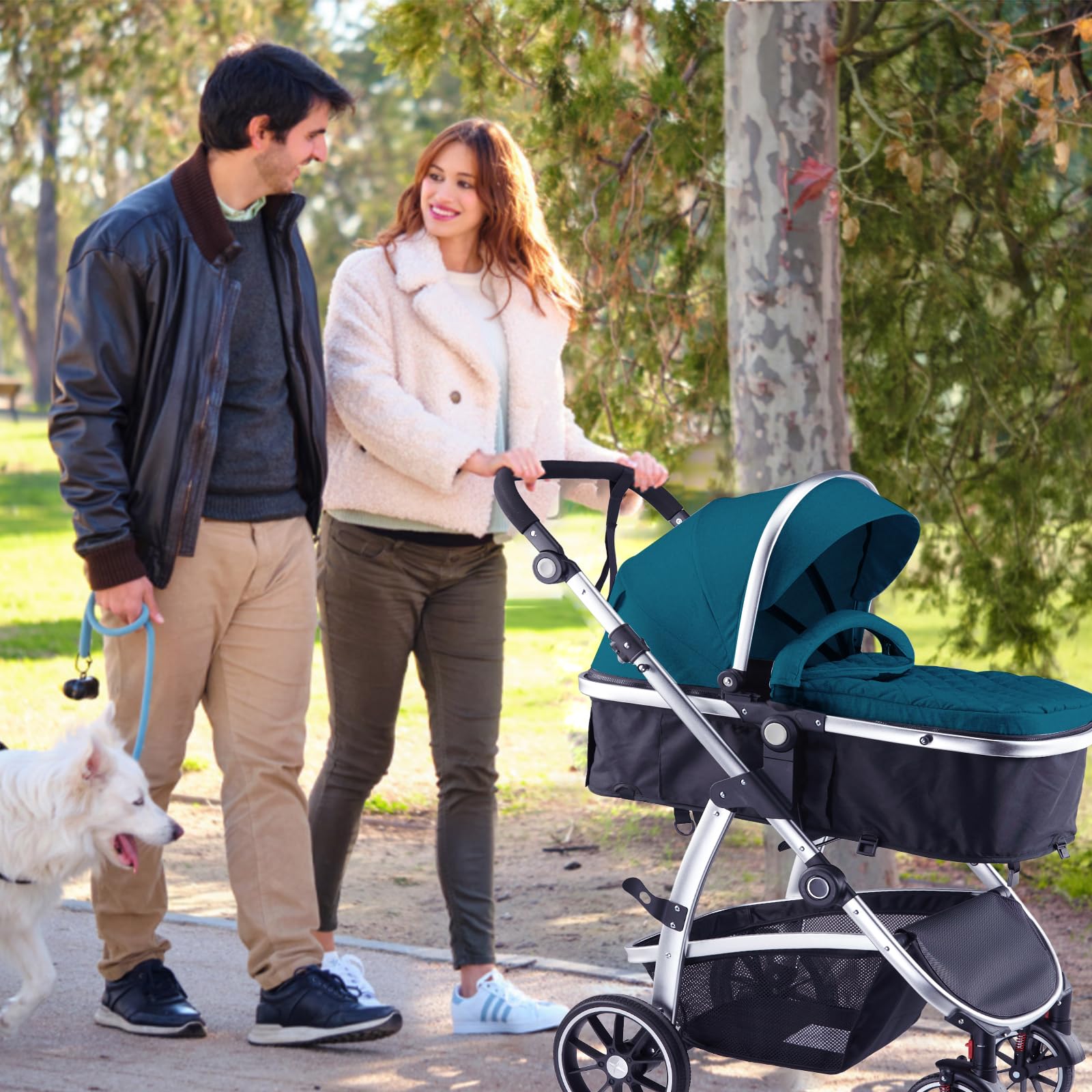 Hagaday Baby Stroller, 2-in-1 Reversible Toddler Seat with Bassinet Mode, Foldable Infant Stroller with Canopy, One Button Brake, Adjustable Handle, Newborn Pushchair(Pink)