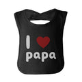 Baberos de bebé con broche "I Love Papa", divertidos para bebés