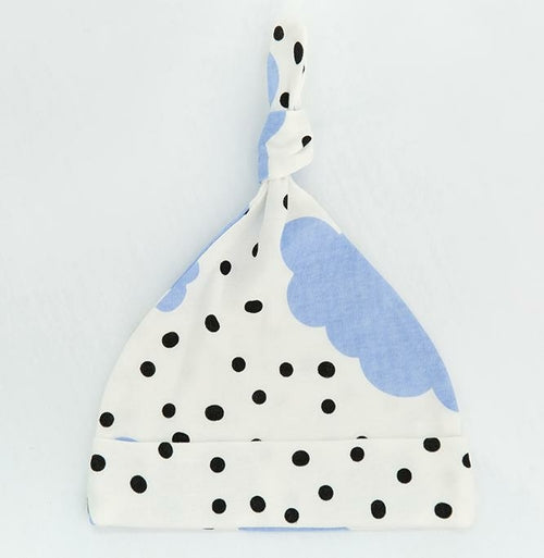 Gorro orgánico para bebé - Nubes azules