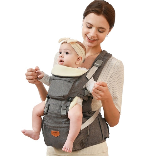 Mochila Portabebés Ergonómica 3 en 1 con Asiento de Cadera