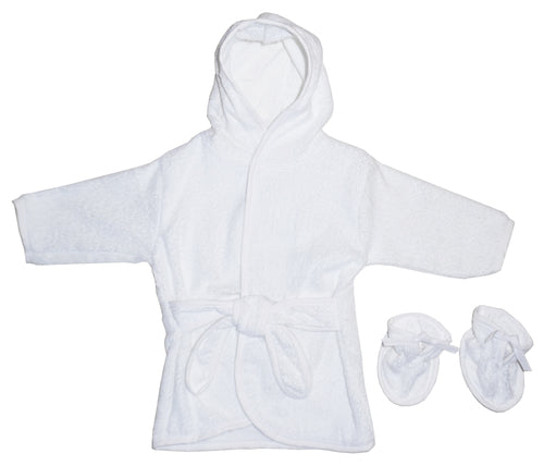 Bata de rizo en blanco Bambini